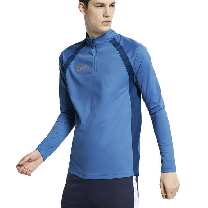 Nike Men's Dri-FIT Academy Drill Long Sleeve Top - Pacific Blue